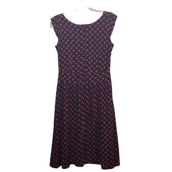 Naama BEZALEL Israeli Designer Cap Sleeve Geometric Print Pleated Dress, 36/US 6 - Picture 5 of 11